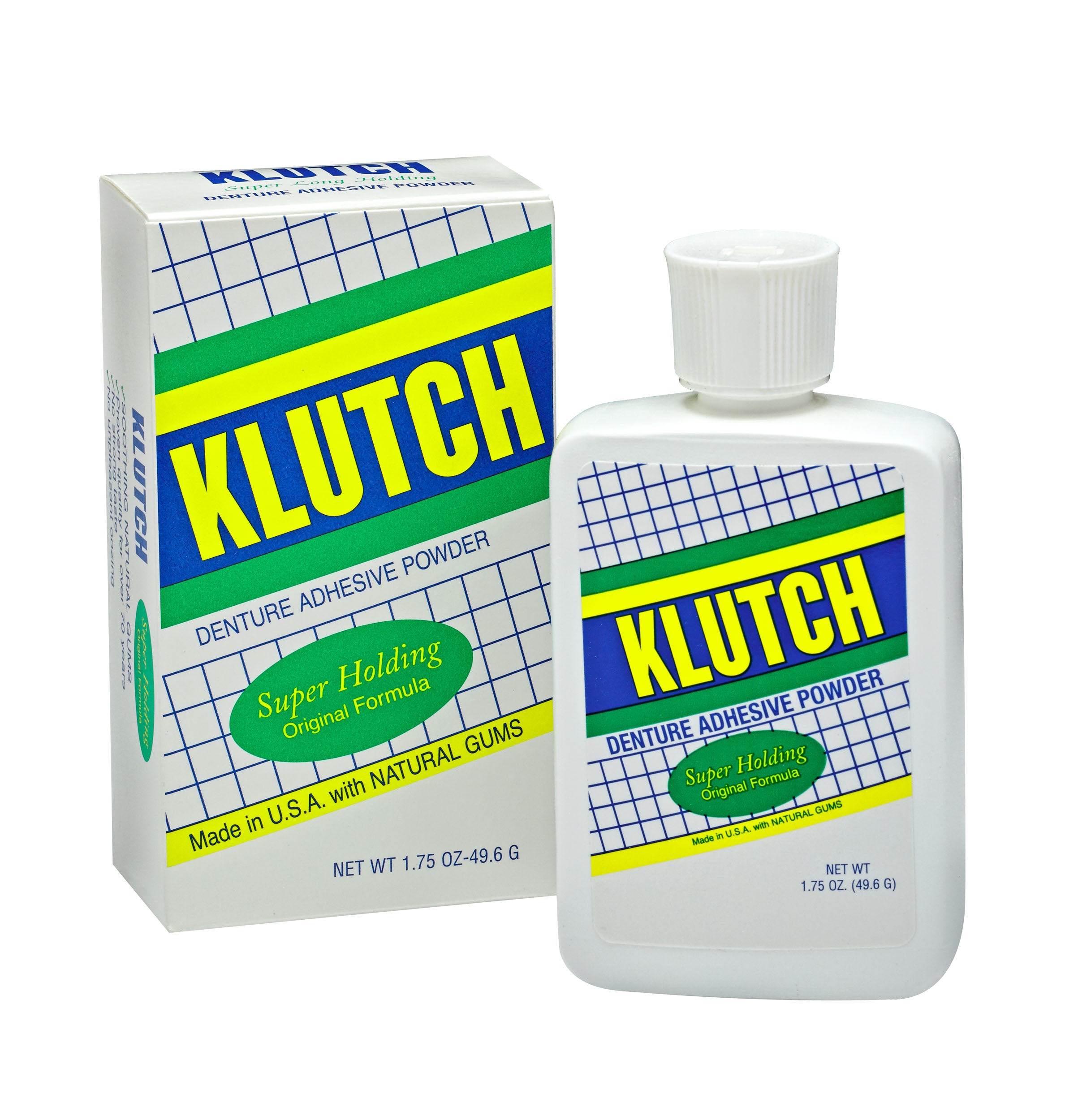 KLUTCH Denture Adhesive Powder 1 DOZEN $84.00 FOR A LIMITED TIME ONLY